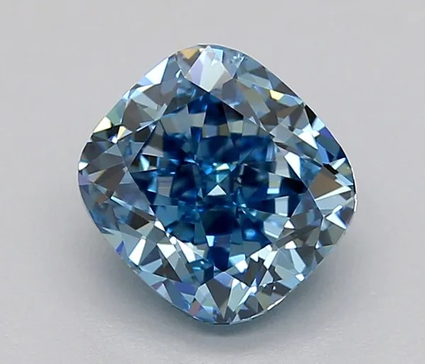 1.01ct CUSHION Fancy Vivid Blue VVS1 Coloured Lab diamond