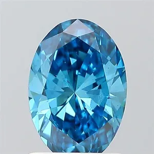 1ct OVAL Fancy Vivid Blue SI1 Coloured Lab diamond