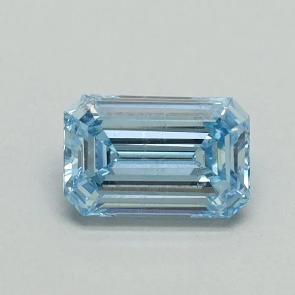 0.51ct EMERALD Fancy Intense Blue VS2 Coloured Lab diamond
