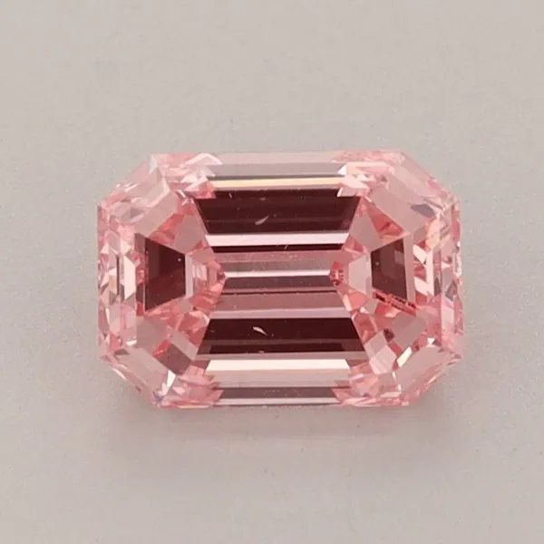 0.95ct EMERALD Fancy Vivid Pink VS2 Coloured Lab diamond