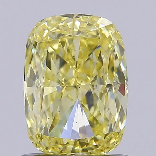 1.03ct CUSHION Fancy Light Yellow VS2 Coloured Lab diamond