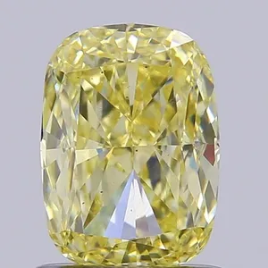 1.03ct CUSHION Fancy Light Yellow VS2 Coloured Lab diamond