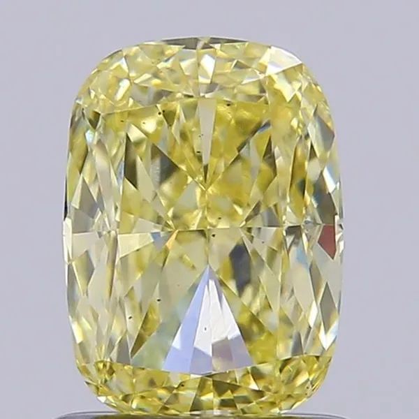 1.03ct CUSHION Fancy Light Yellow VS2 Coloured Lab diamond