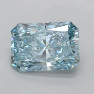 0.95ct RADIANT Fancy Vivid Blue VVS1 Coloured Lab diamond