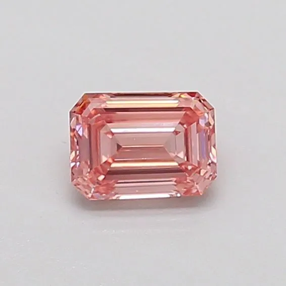 0.37ct EMERALD Fancy Intense Pink VS1 Coloured Lab diamond