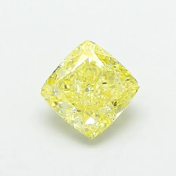1.07ct CUSHION Fancy Yellow VVS2 Coloured Lab diamond
