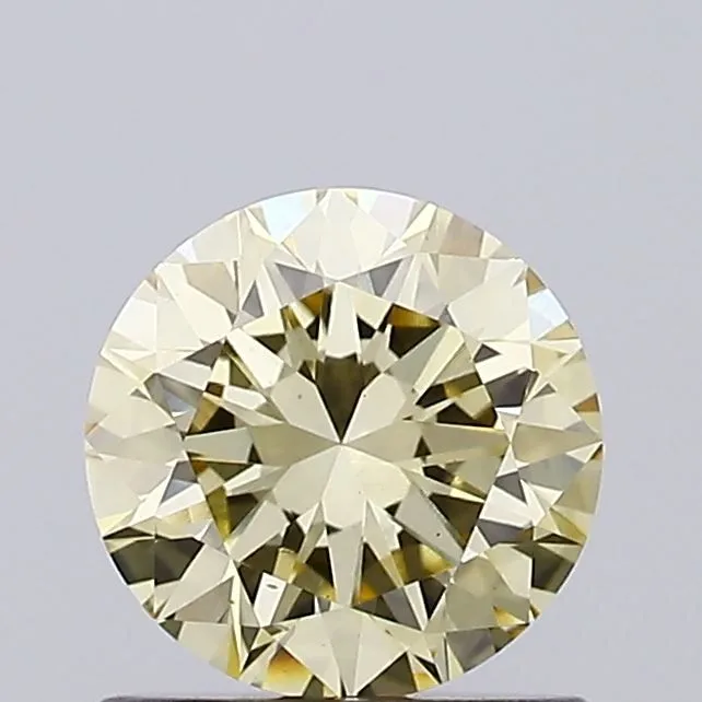 0.88ct ROUND Fancy Light Yellow VS2 Coloured Lab diamond