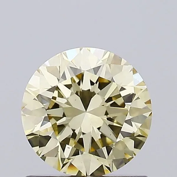 0.88ct ROUND Fancy Light Yellow VS2 Coloured Lab diamond