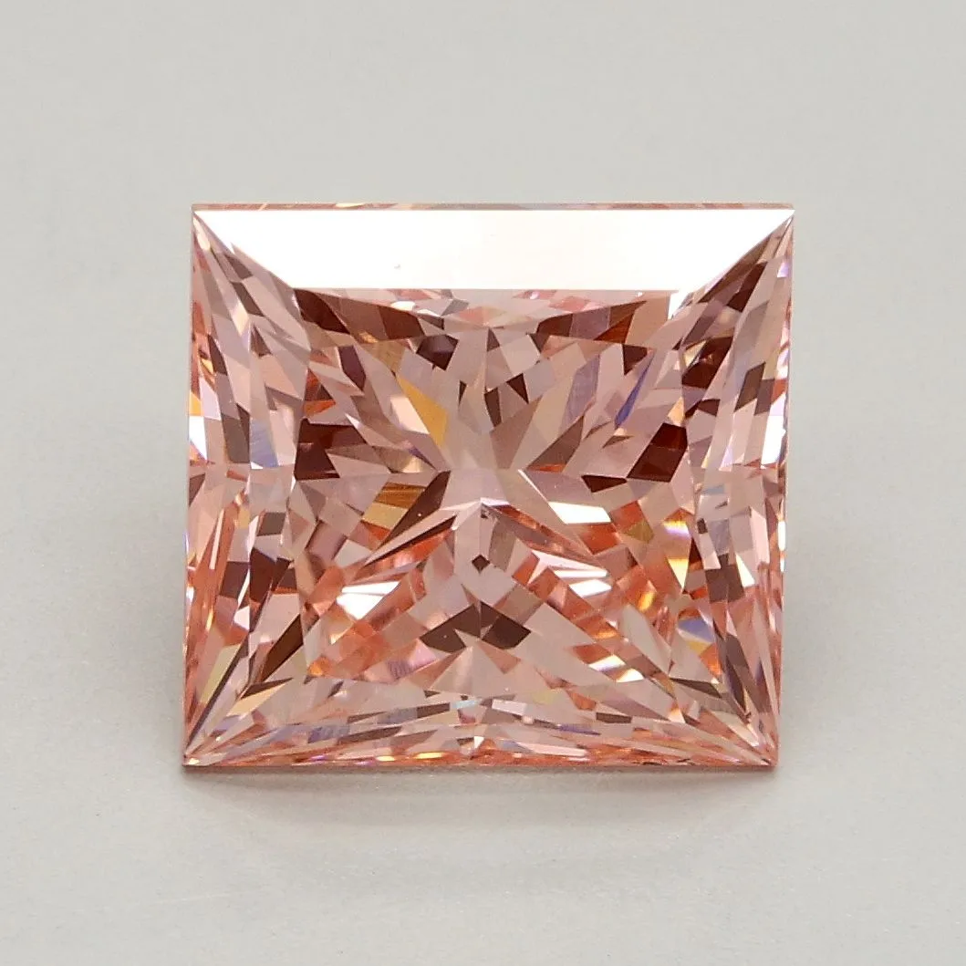 3.00ct PRINCESS Fancy Intense Pink VS2 Coloured Lab diamond