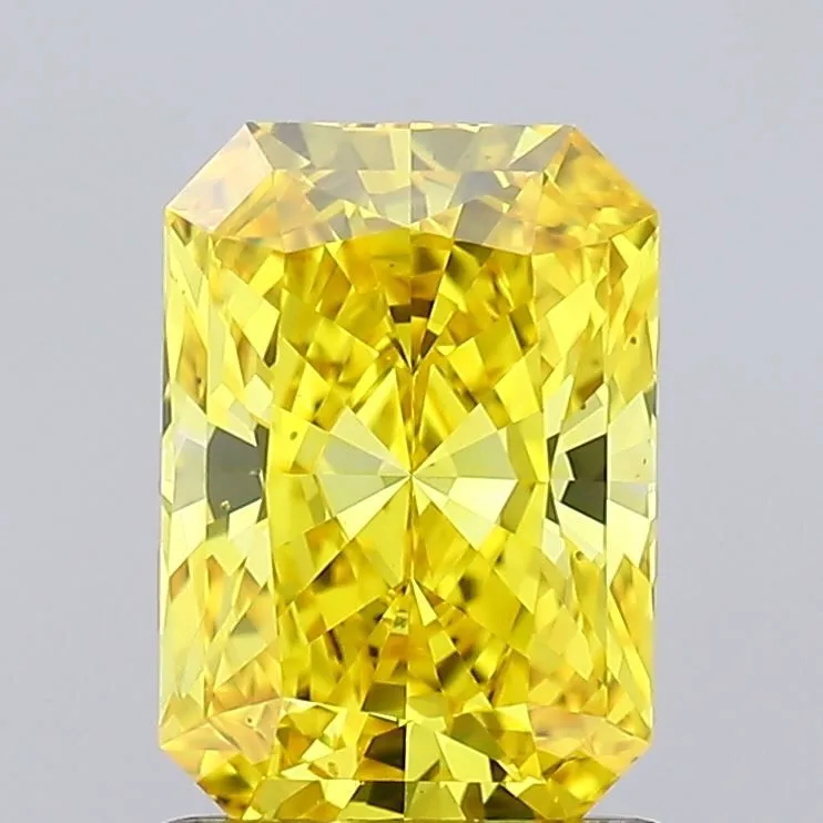 1.17ct RADIANT Fancy Vivid Yellow VVS2 Coloured Lab diamond