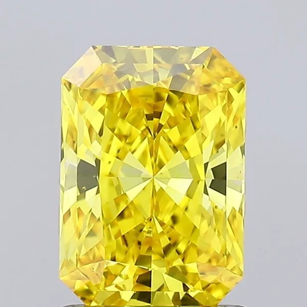 1.17ct RADIANT Fancy Vivid Yellow VVS2 Coloured Lab diamond