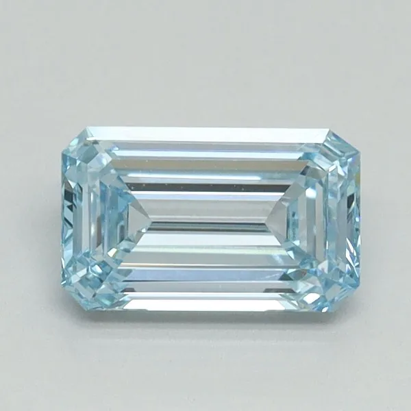 1.01ct EMERALD Fancy Intense Blue VVS2 Coloured Lab diamond