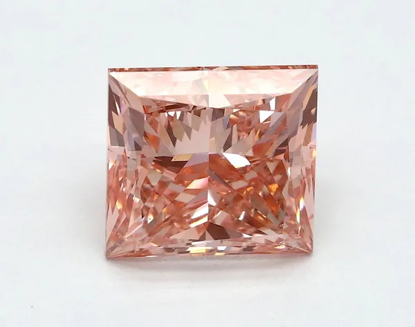 3.02ct PRINCESS Fancy Vivid Pink SI1 Coloured Lab diamond