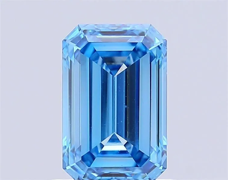 1.03ct EMERALD Fancy Vivid Blue VVS2 Coloured Lab diamond