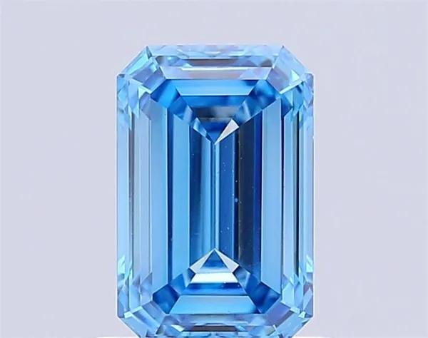 1.03ct EMERALD Fancy Vivid Blue VVS2 Coloured Lab diamond