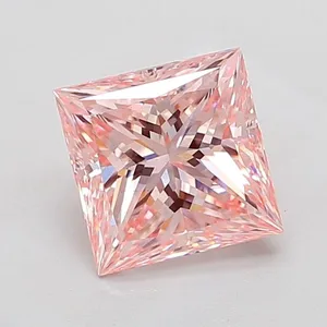 2.56ct PRINCESS Fancy Vivid Pink VS1 Coloured Lab diamond