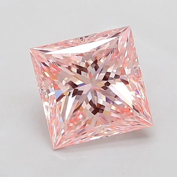 2.56ct PRINCESS Fancy Vivid Pink VS1 Coloured Lab diamond