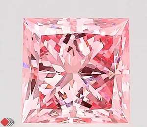 1.05ct PRINCESS Fancy Vivid Pink VVS2 Coloured Lab diamond