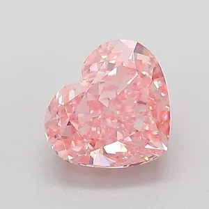 1.02ct HEART Fancy Vivid Pink VVS2 Coloured Lab diamond