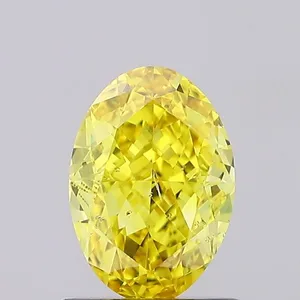 1.01ct OVAL Fancy Vivid Yellow SI1 Coloured Lab diamond