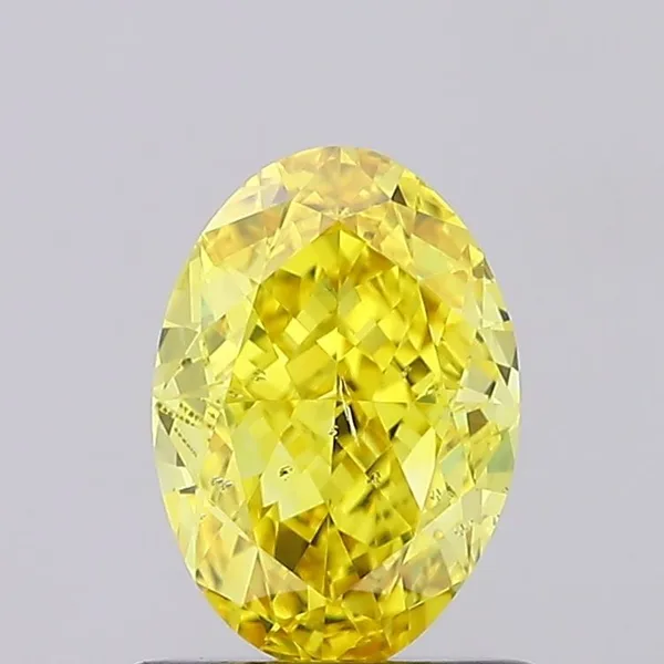 1.01ct OVAL Fancy Vivid Yellow SI1 Coloured Lab diamond