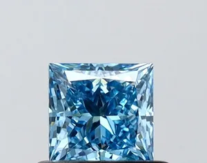 0.58ct PRINCESS Fancy Vivid Blue VVS2 Coloured Lab diamond