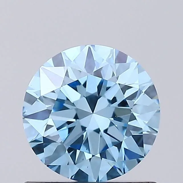 0.70ct ROUND Fancy Vivid Blue VS1 Coloured Lab diamond