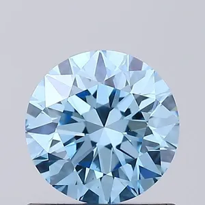 0.7ct ROUND Fancy Vivid Blue VS1 Coloured Lab diamond