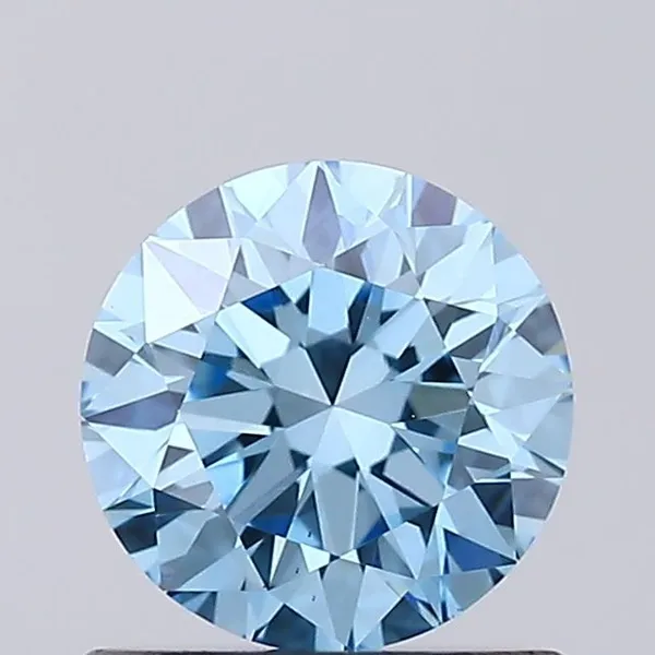 0.7ct ROUND Fancy Vivid Blue VS1 Coloured Lab diamond