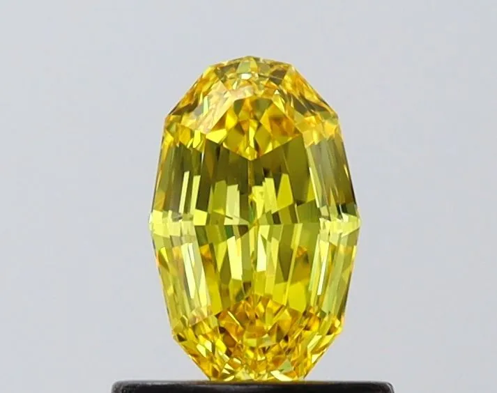 0.74ct OVAL Fancy Vivid Yellow VVS2 Coloured Lab diamond