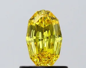 0.74ct OVAL Fancy Vivid Yellow VVS2 Coloured Lab diamond