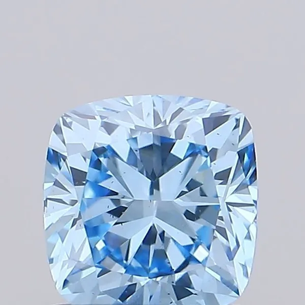 0.62ct CUSHION Fancy Vivid Blue VS2 Coloured Lab diamond