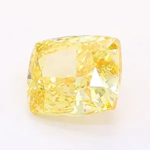 1.04ct CUSHION Fancy Vivid Yellow VS1 Coloured Lab diamond