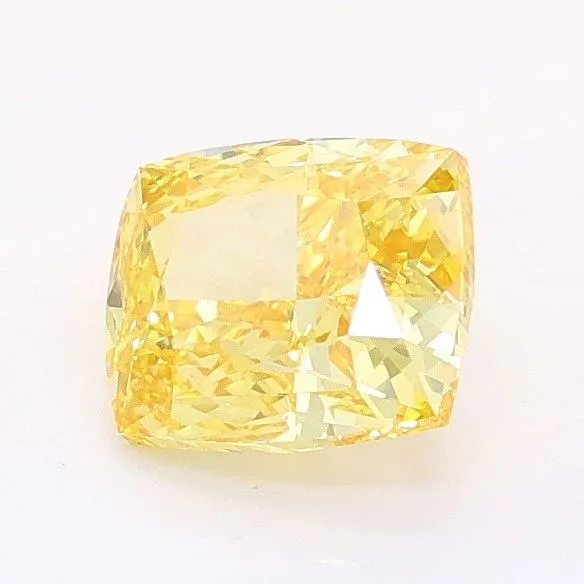 1.04ct CUSHION Fancy Vivid Yellow VS1 Coloured Lab diamond