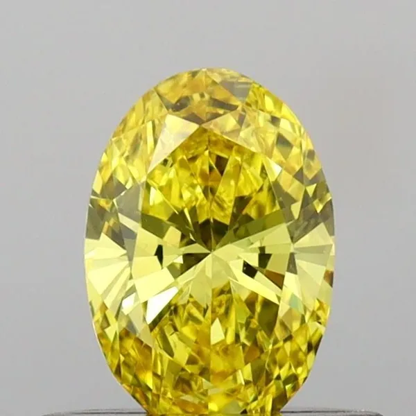 0.48ct OVAL Fancy Vivid Yellow VS1 Coloured Lab diamond