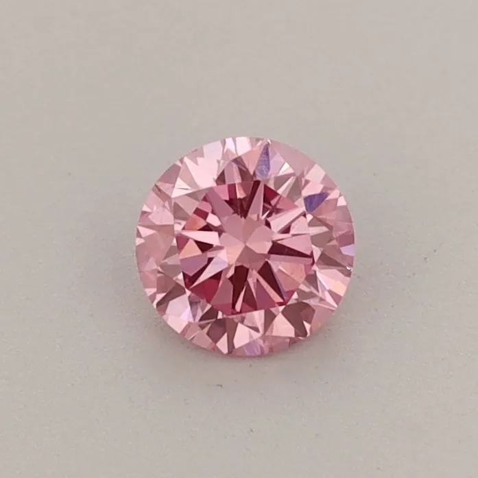 0.33ct ROUND Fancy Vivid Pink VVS2 Coloured Lab diamond