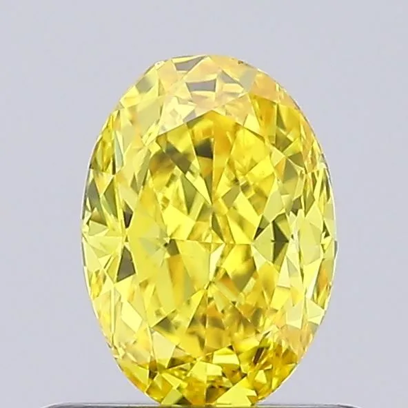 0.57ct OVAL Fancy Vivid Yellow VVS2 Coloured Lab diamond