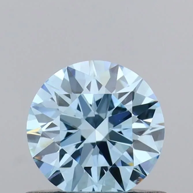 0.55ct ROUND Fancy Vivid Blue VVS2 Coloured Lab diamond