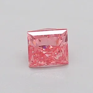 0.4ct PRINCESS Fancy Vivid Pink VS2 Coloured Lab diamond