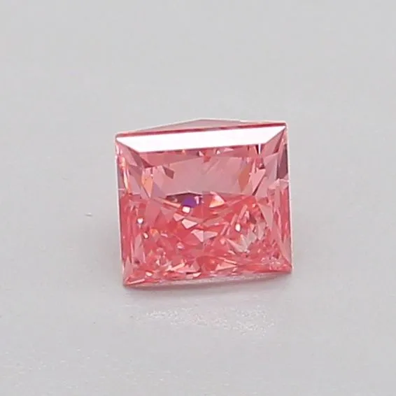 0.4ct PRINCESS Fancy Vivid Pink VS2 Coloured Lab diamond