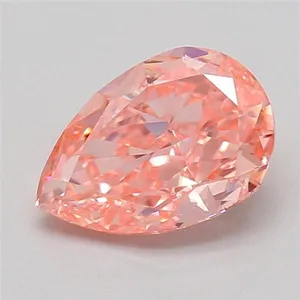 0.75ct PEAR Fancy Vivid Pink VVS2 Coloured Lab diamond