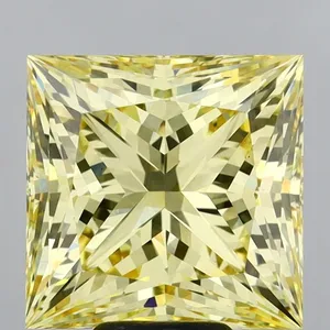 9.13ct PRINCESS Fancy Intense Yellow VS1 Coloured Lab diamond
