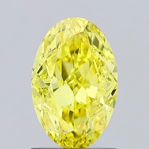 1.2ct OVAL Fancy Vivid Yellow VVS2 Coloured Lab diamond