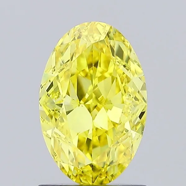 1.2ct OVAL Fancy Vivid Yellow VVS2 Coloured Lab diamond