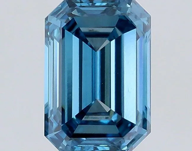 0.50ct EMERALD Fancy Vivid Blue VS1 Coloured Lab diamond