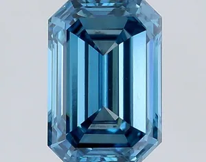 0.5ct EMERALD Fancy Vivid Blue VS1 Coloured Lab diamond