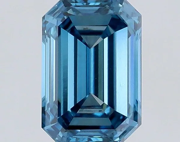 0.5ct EMERALD Fancy Vivid Blue VS1 Coloured Lab diamond