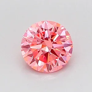 0.61ct ROUND Fancy Vivid Pink VVS2 Coloured Lab diamond