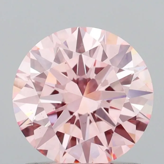 1.00ct ROUND Fancy Intense Pink VS1 Coloured Lab diamond