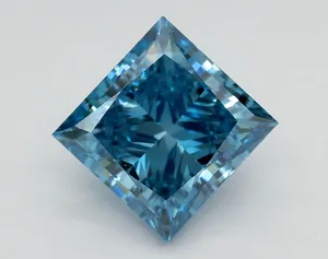 3.5ct PRINCESS Fancy Vivid Blue VS2 Coloured Lab diamond